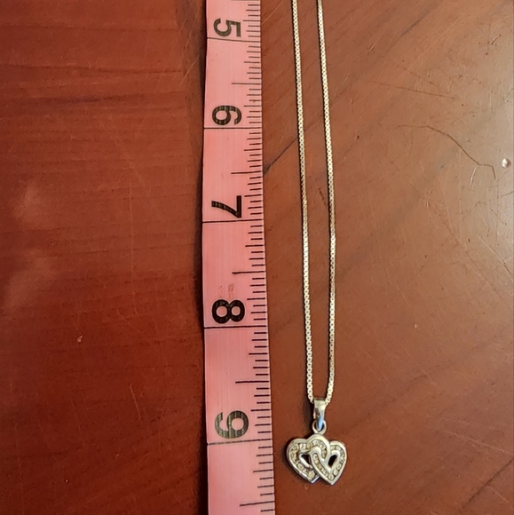 Double 💕 hearts sterling silver necklace - Picture 7 of 13